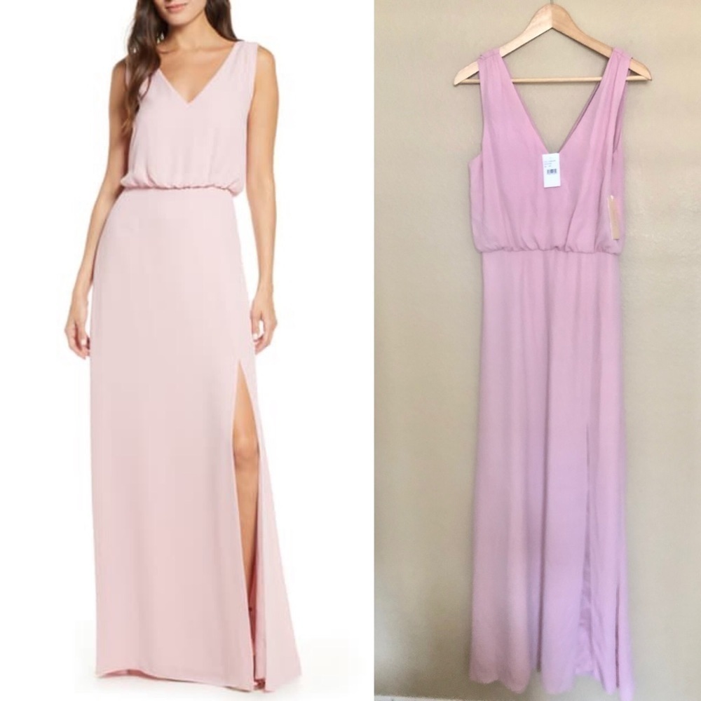 NWT wayf bella sleeveless evening gown side slit